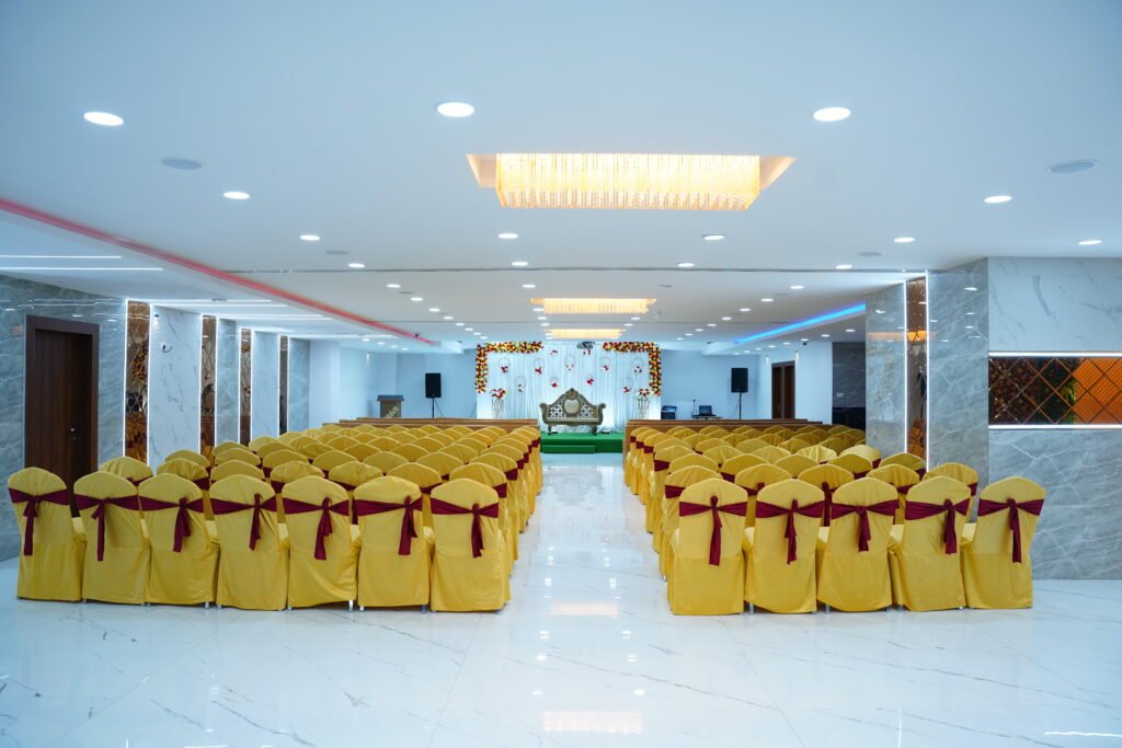 Elegant Aahladham Banquet Hall wedding venue in Bachupally, Hyderabad
